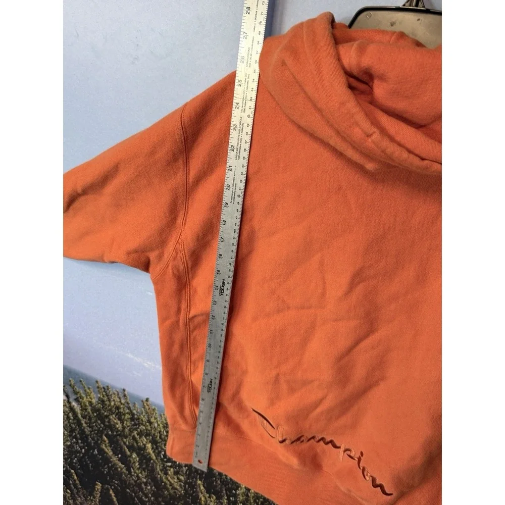 Champion Reverse Weave M Orange Full Zip Hoodie Sweatshirt Heavyweight